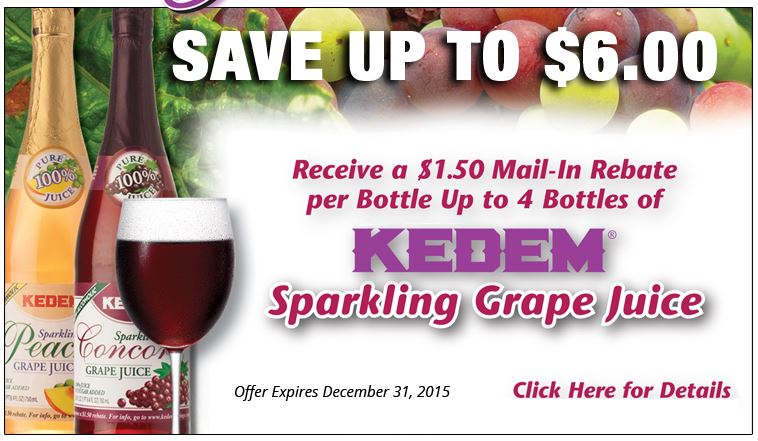  6 Rebate On Kedem Sparkling Grape Juice Hot Deals DealsMaven 