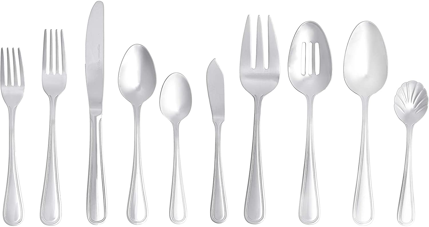 Mepra Bavaria 54 Pcs Flatware Set Metallic Finish Dishwasher Safe Cutlery 